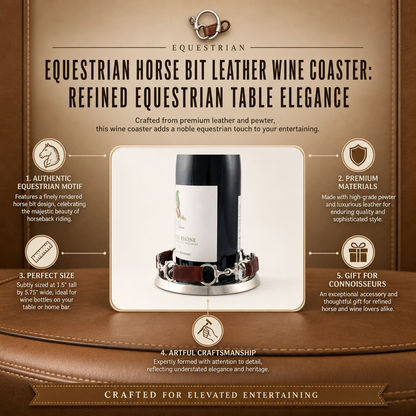Vagabond House - Equestrian Horse Bit Leather Wine Coaster