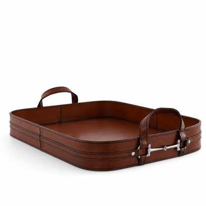 Vagabond House - Premium Genuine Leather Bit Serving Tray – Perfect for Entertaining