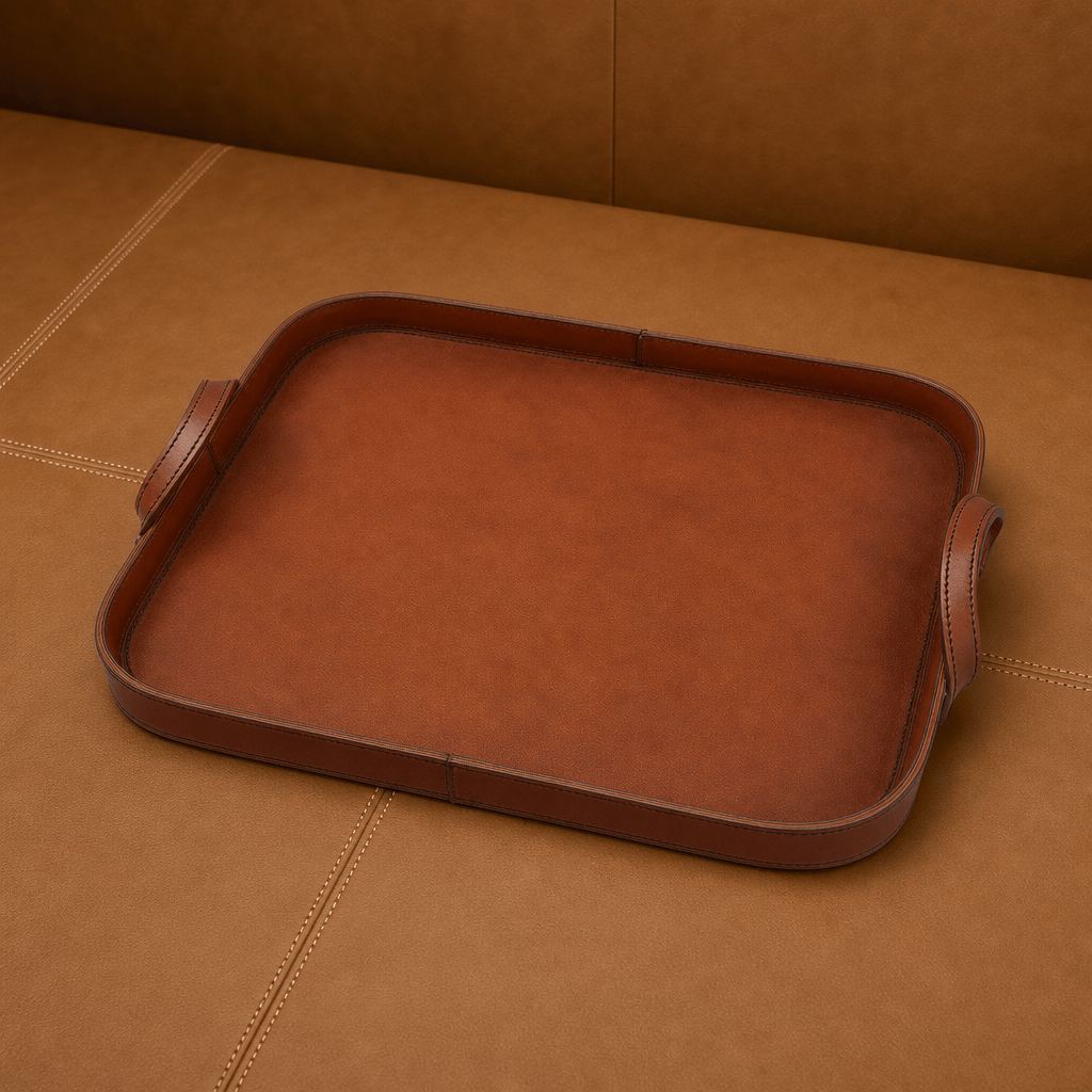 Vagabond House - Premium Genuine Leather Bit Serving Tray – Perfect for Entertaining