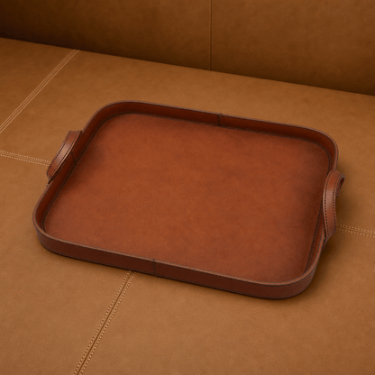 Vagabond House - Premium Genuine Leather Bit Serving Tray – Perfect for Entertaining