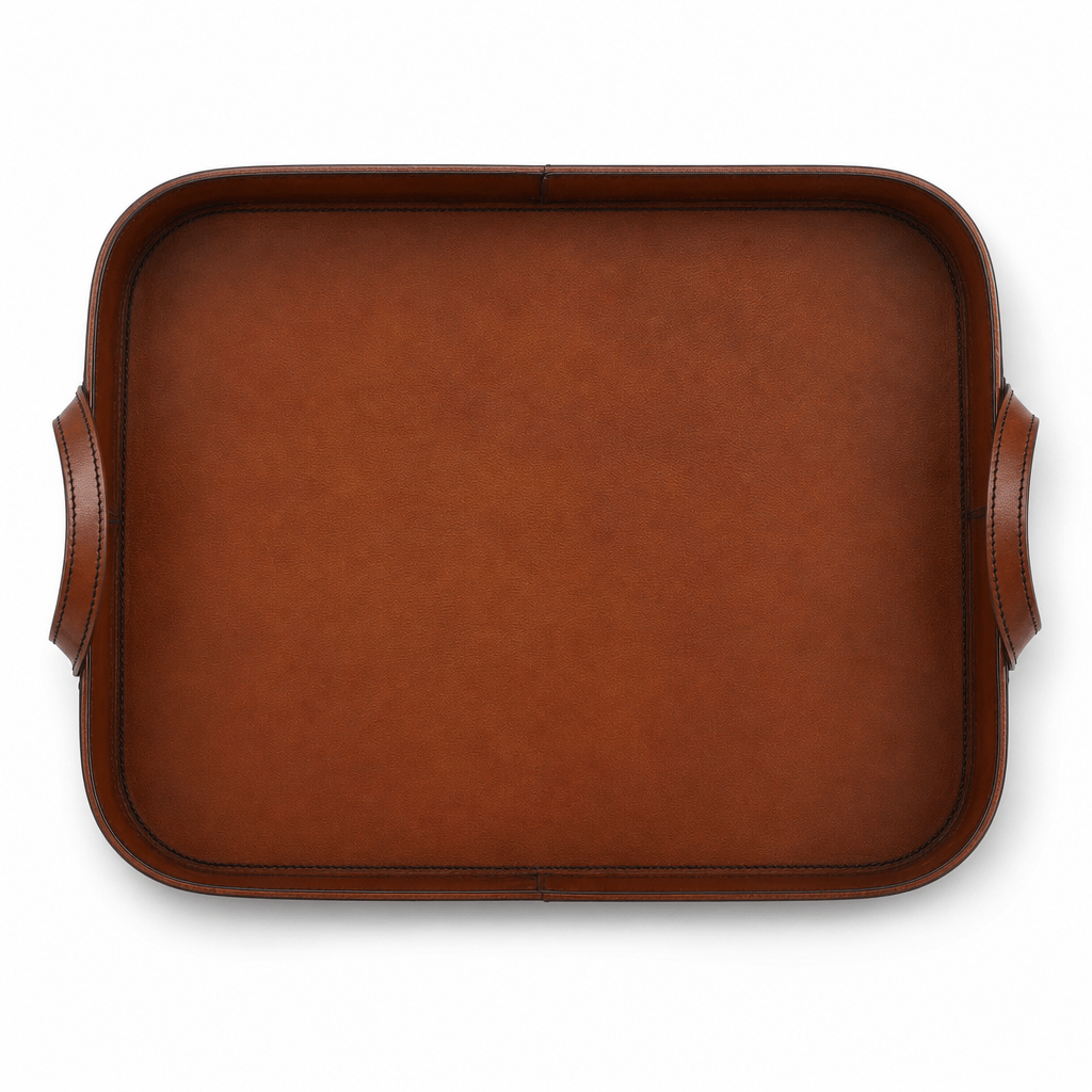 Vagabond House - Premium Genuine Leather Bit Serving Tray – Perfect for Entertaining