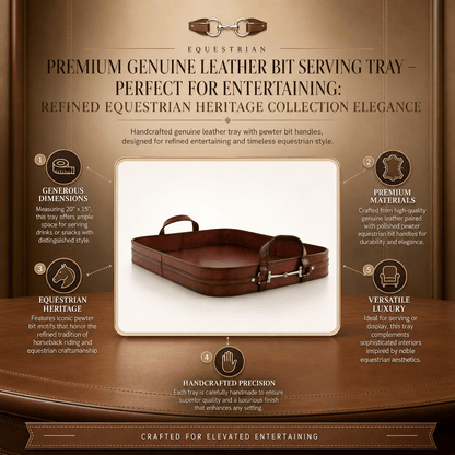 Vagabond House - Premium Genuine Leather Bit Serving Tray – Perfect for Entertaining