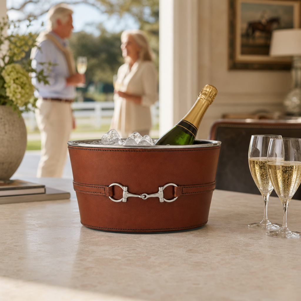 Vagabond House -  Premium Genuine Leather Bit Ice Tub – Sophisticated Beverage Cooler