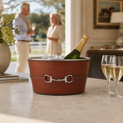 Vagabond House -  Premium Genuine Leather Bit Ice Tub – Sophisticated Beverage Cooler