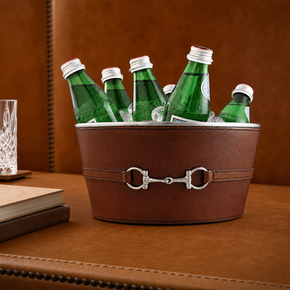 Vagabond House -  Premium Genuine Leather Bit Ice Tub – Sophisticated Beverage Cooler