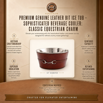 Vagabond House -  Premium Genuine Leather Bit Ice Tub – Sophisticated Beverage Cooler