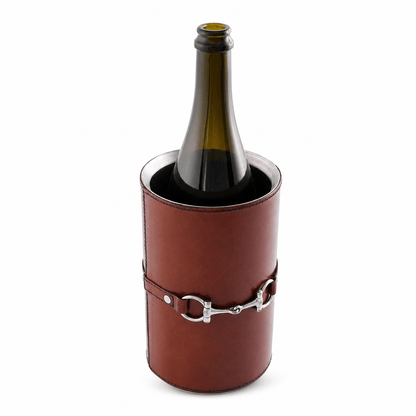 Vagabond House - Premium Genuine Leather Bit Wine Bottle Chiller  - Stainless Lined