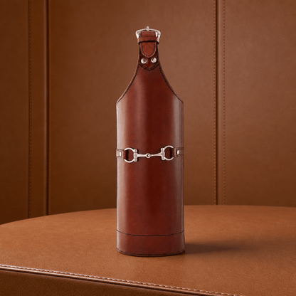 Vagabond House - Premium Genuine Leather Bit Single Wine Bottle Carrier