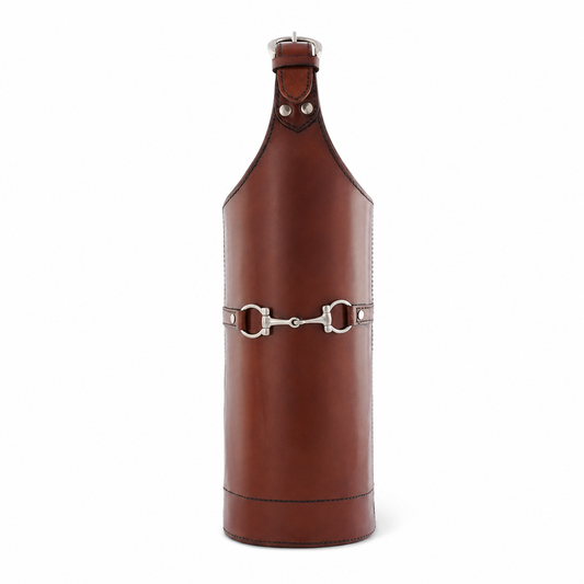 Vagabond House - Premium Genuine Leather Bit Single Wine Bottle Carrier