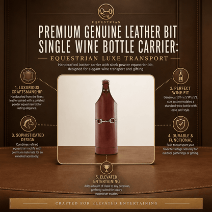 Vagabond House - Premium Genuine Leather Bit Single Wine Bottle Carrier