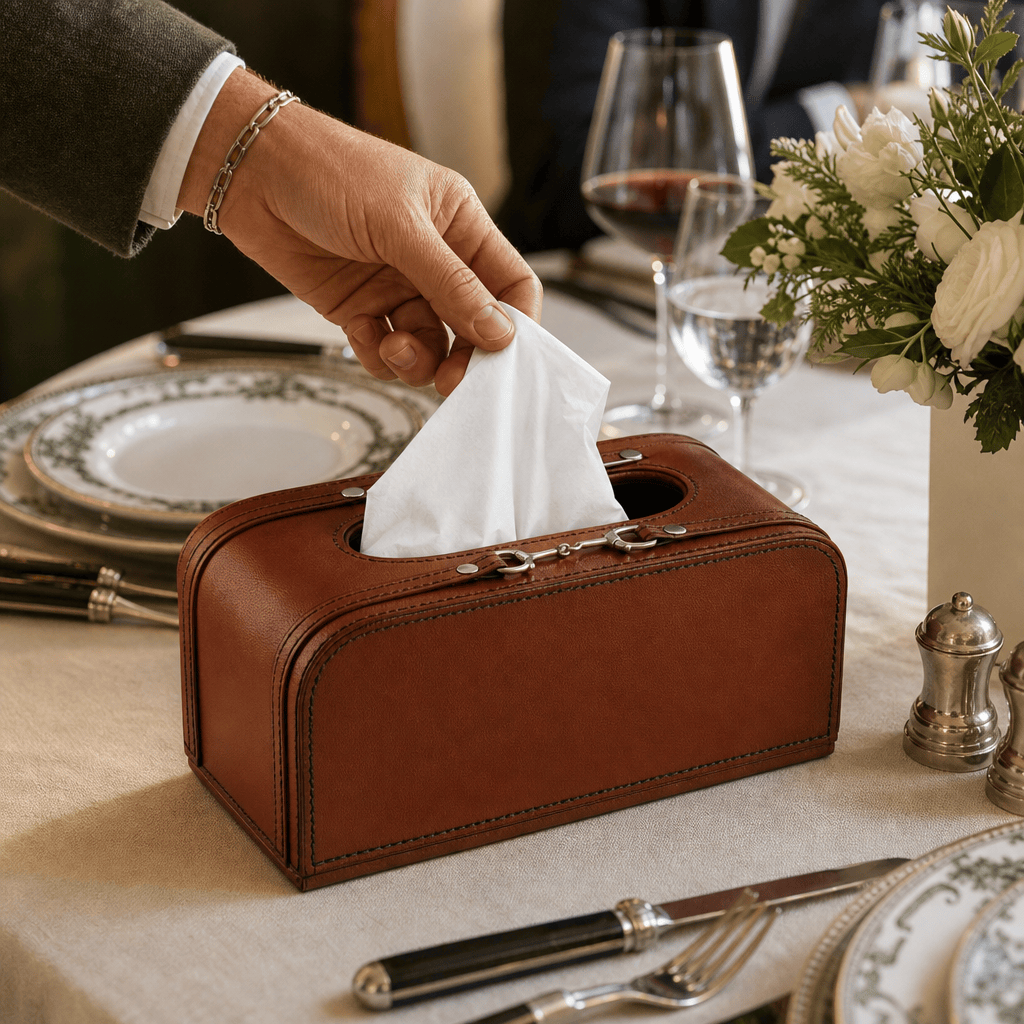Vagabond House - Premium Genuine Leather Bit Tissue Box