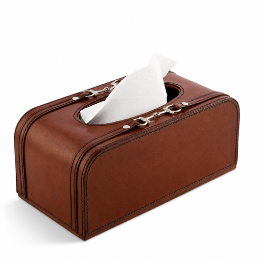 Vagabond House - Premium Genuine Leather Bit Tissue Box