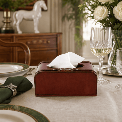 Vagabond House - Premium Genuine Leather Bit Tissue Box