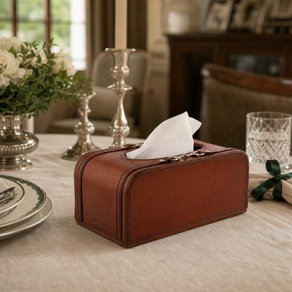 Vagabond House - Premium Genuine Leather Bit Tissue Box
