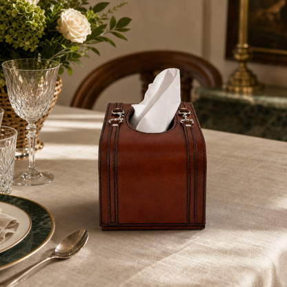 Vagabond House - Premium Genuine Leather Bit Tissue Box