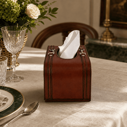Vagabond House - Premium Genuine Leather Bit Tissue Box
