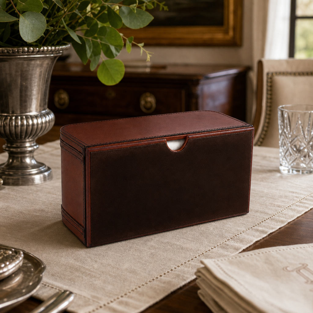 Vagabond House - Premium Genuine Leather Bit Tissue Box