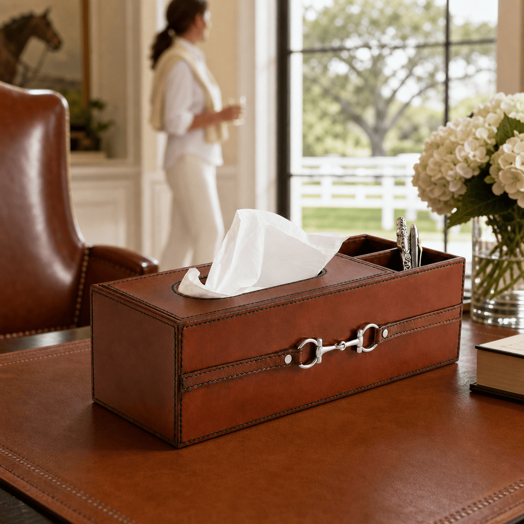Vagabond House - Premium Genuine Leather Bit Office Tissue Box