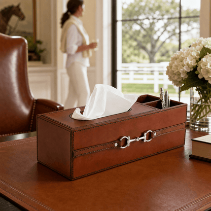 Vagabond House - Premium Genuine Leather Bit Office Tissue Box