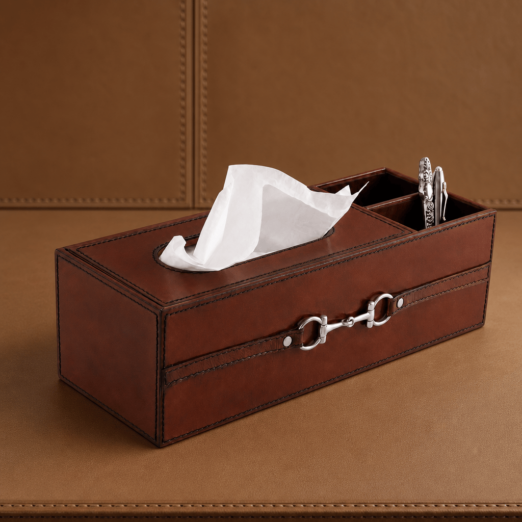 Vagabond House - Premium Genuine Leather Bit Office Tissue Box