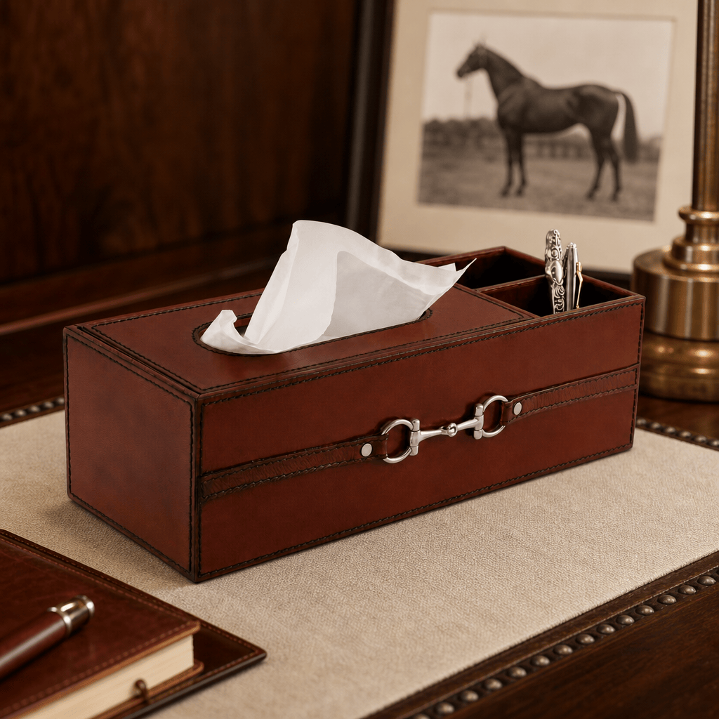 Vagabond House - Premium Genuine Leather Bit Office Tissue Box