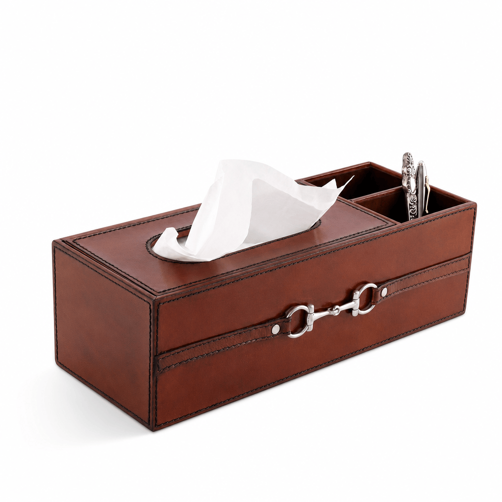 Vagabond House - Premium Genuine Leather Bit Office Tissue Box