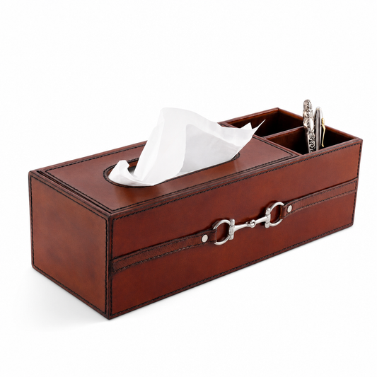 Vagabond House - Premium Genuine Leather Bit Office Tissue Box