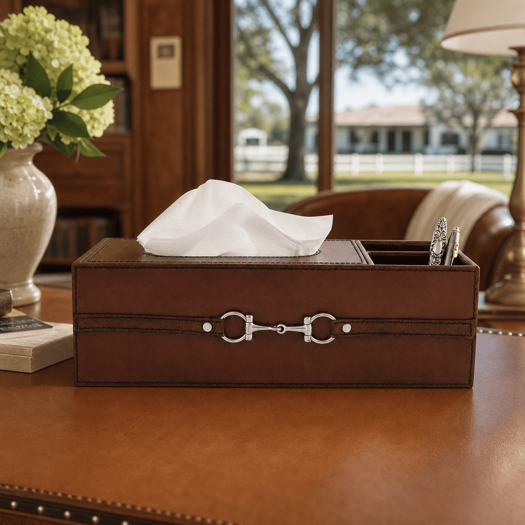Vagabond House - Premium Genuine Leather Bit Office Tissue Box
