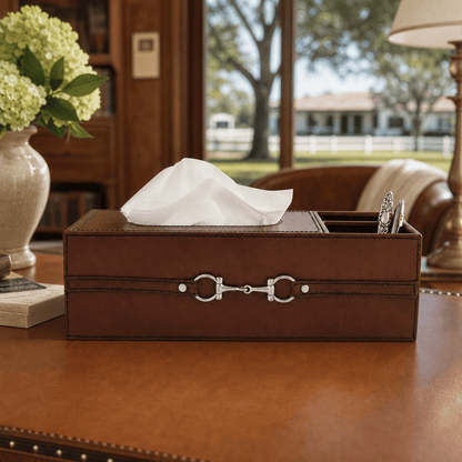 Vagabond House - Premium Genuine Leather Bit Office Tissue Box