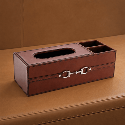 Vagabond House - Premium Genuine Leather Bit Office Tissue Box