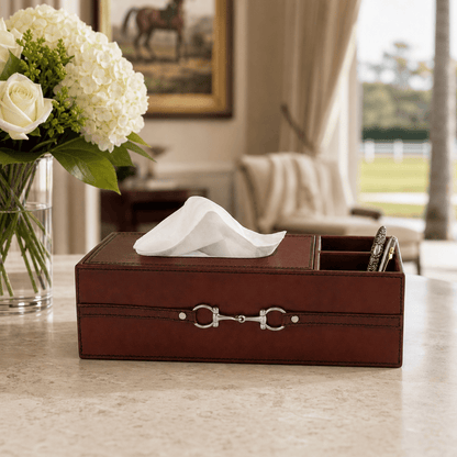 Vagabond House - Premium Genuine Leather Bit Office Tissue Box