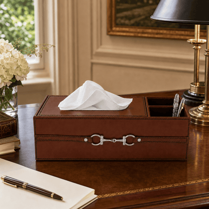 Vagabond House - Premium Genuine Leather Bit Office Tissue Box