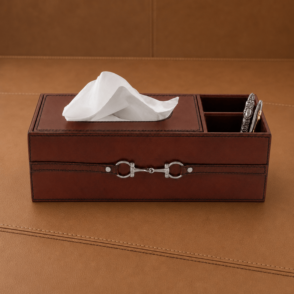 Vagabond House - Premium Genuine Leather Bit Office Tissue Box
