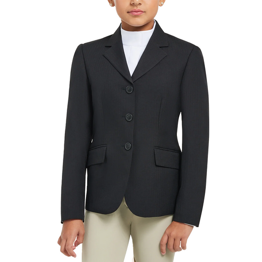 RJ Classics Girls Hampton Show Coat Black Herringbone - sale