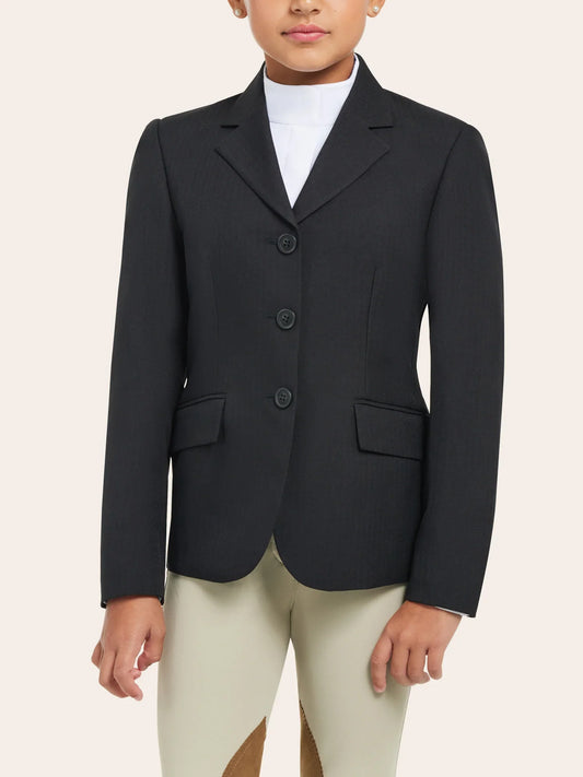 RJ Classics Girls Hampton Show Coat Black Herringbone - sale