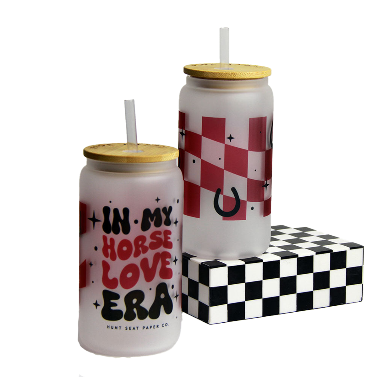 In My Horse Love Era Glass Tumbler with Bamboo Lid and Straw