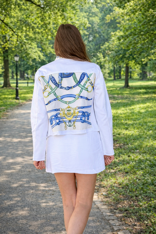 The White Denim Jacket / Regal Equestrian