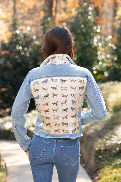The Light Denim Jacket / Equine Elegance  / Pearl White