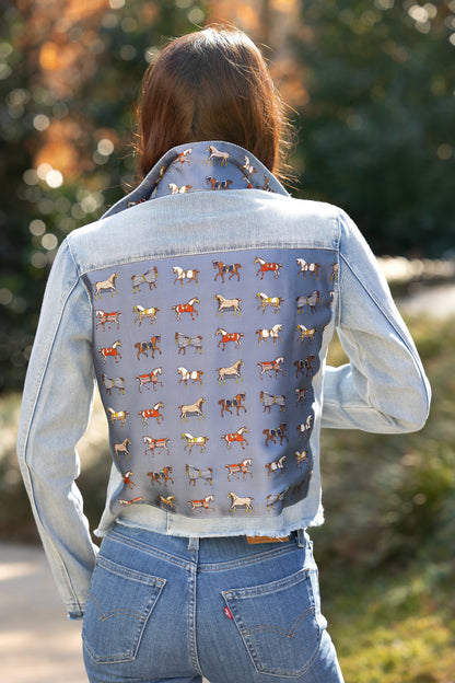 The Light Denim Jacket / Equine Elegance  / Slate Blue