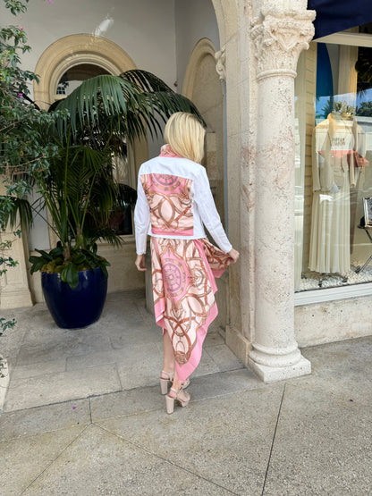 Stacy Bradley Design, The White Denim Jacket - Pink Stirrup