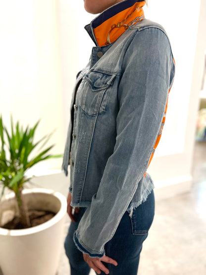Stacy Bradley Design, The Light Denim Jacket - Orange and Blue Bit