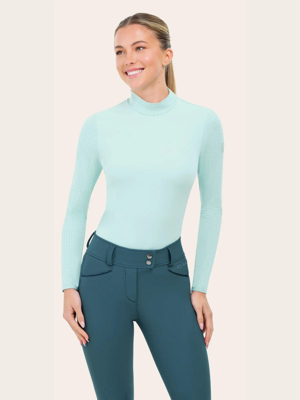 Rj Classics Women's Jemma Mock Neck Long Sleeve Training Shirt