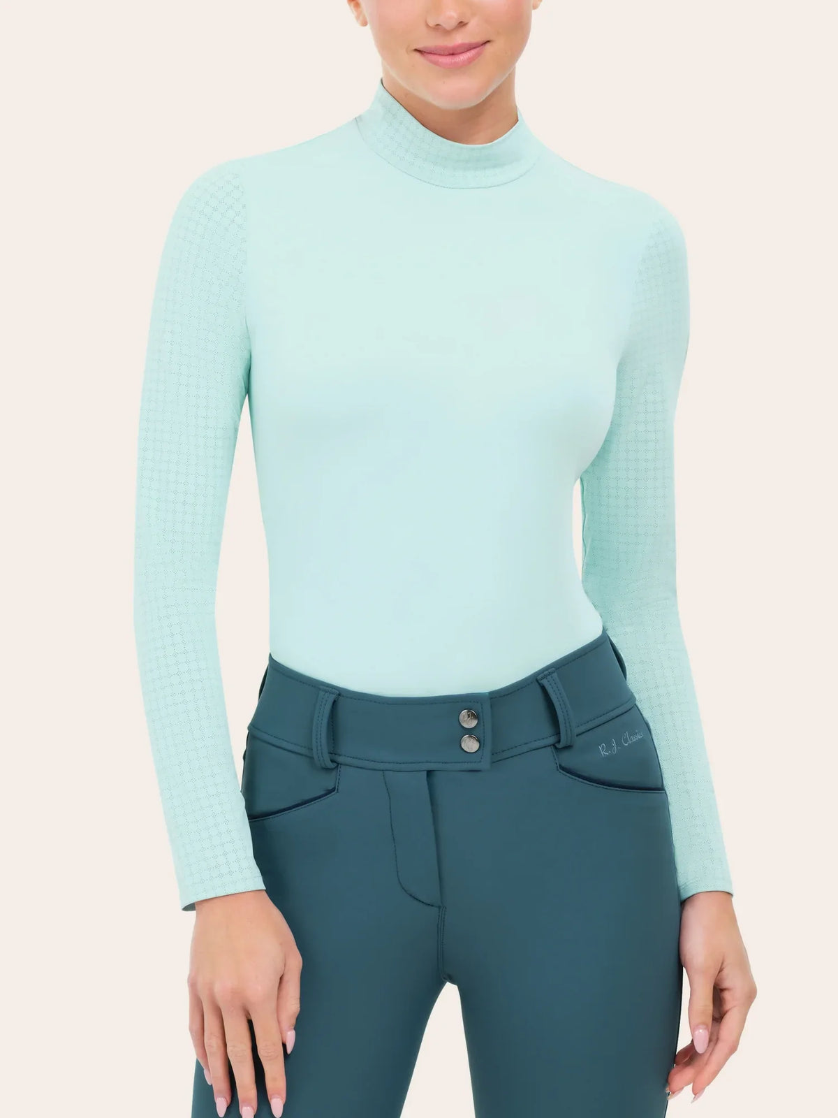 Rj Classics Women's Jemma Mock Neck Long Sleeve Training Shirt