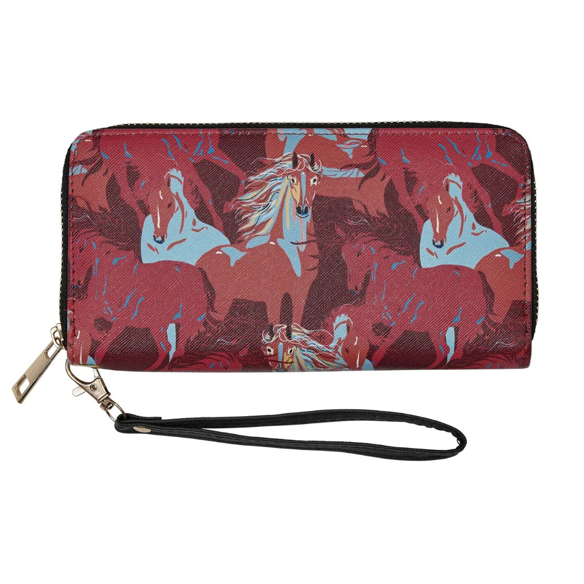 AWST Int'l Colorful Horses Clutch Wallet