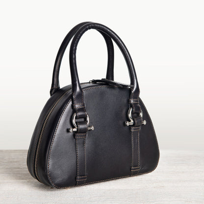 Urban Equestrian  Kella - Horse Bit Vanity Luxury Leather handbag in Black