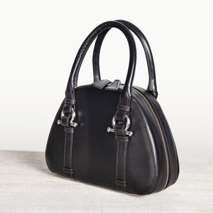 Urban Equestrian  Kella - Horse Bit Vanity Luxury Leather handbag in Black