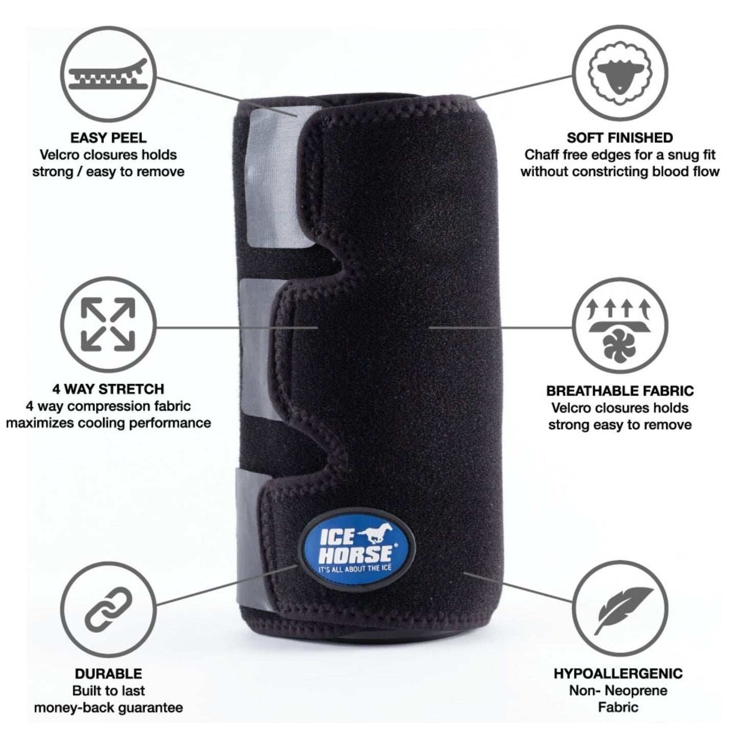 Ice Horse Knee to Ankle Wraps with Suspender Strap