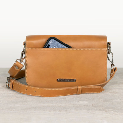 Urban Equestrian  Lana - Horse Bit Crossbody Luxury Leather Bag in Caramel