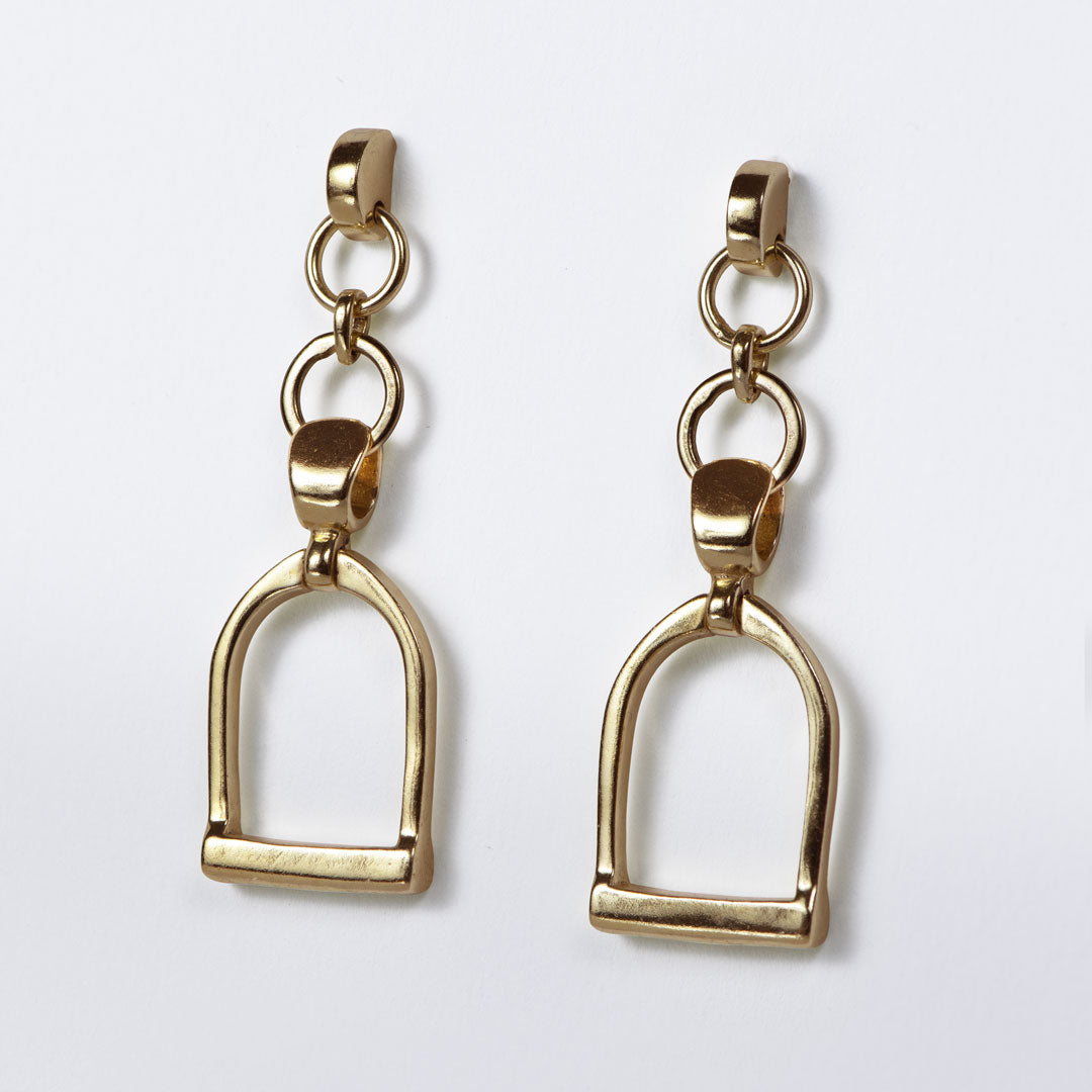 Urban Equestrian  Cortina - Cuban Chain Horse Stirrup Bracelet in Gold