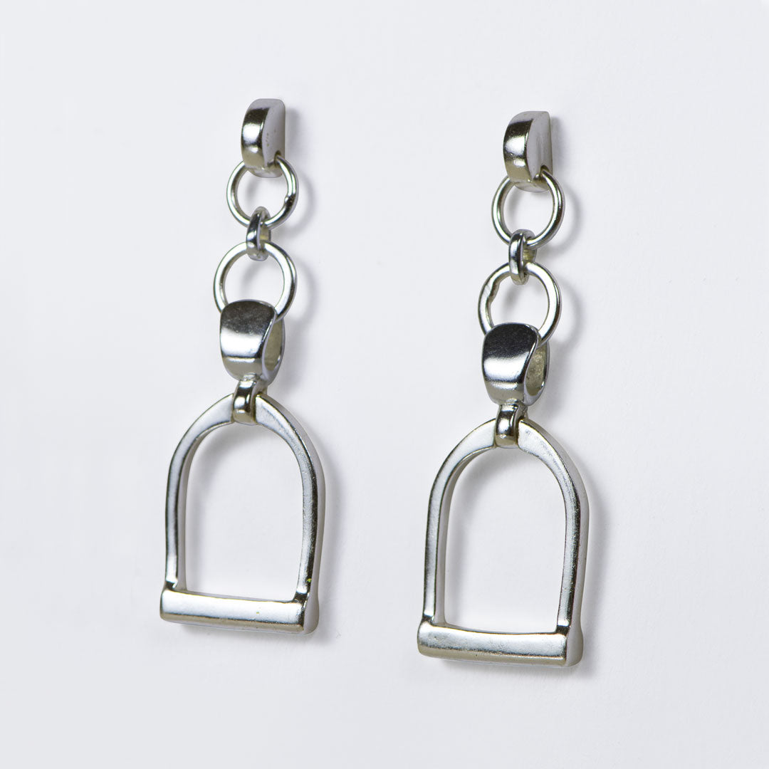 Urban Equestrian  Cortina - Cuban Chain Horse Stirrup Necklace in Silver